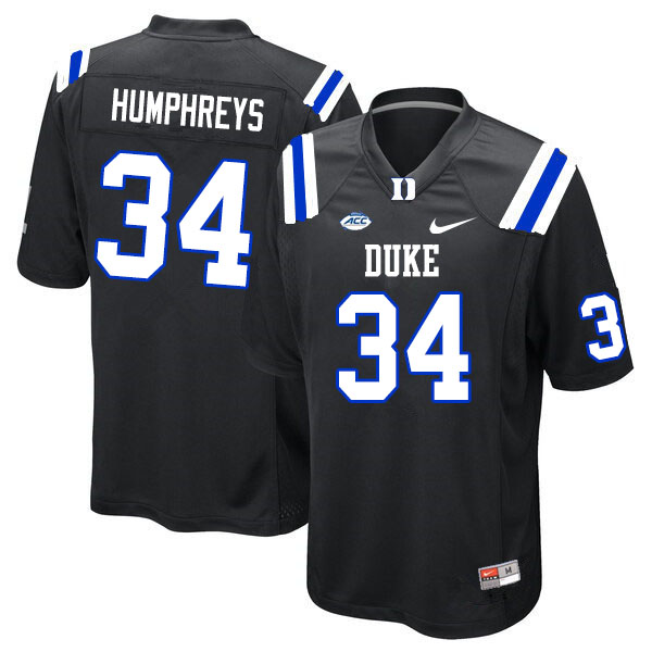 Duke Blue Devils #34 Ben Humphreys College Football Jerseys Sale-Black